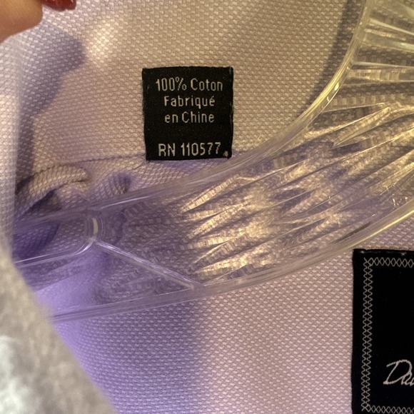 David Donahue Lavender Button Up Shirt 17.5 34/35 Preowned Excellent - Picture 5 of 9